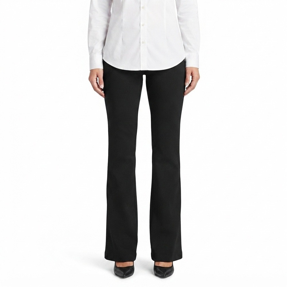 Chico's Pants Womans 8 1 Black Flare Leg Pull On Dress Pants Trousers Size